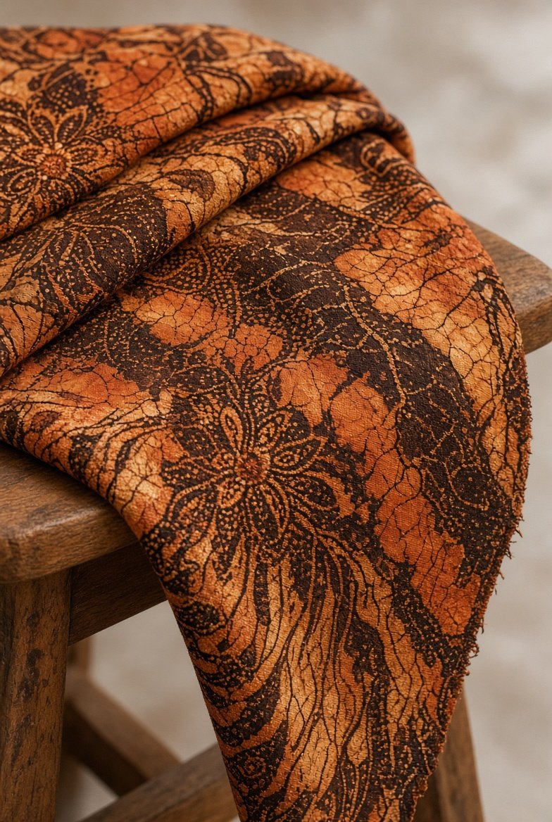 Batik textile folded, detail